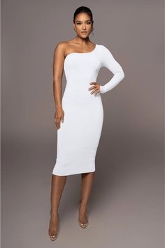 White Dress Long Sleeve, White Dress Long, Ribbed Bodycon Midi Dress, Dresses Style, Custom Size Dresses, Multi Dress, Ribbed Dresses, Women Midi, Style Office