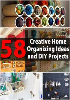 the cover of creative home organizing ideas and diy projects, including crafting supplies