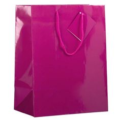 a pink shopping bag on a white background