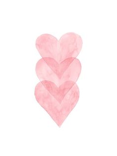 three pink heart shapes on a white background