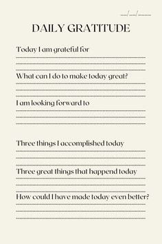 the daily gratitude is an excellent way to learn how to use it