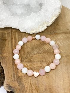 Pearl Bracelet, Natural Stone, Moonstone, Sunstone, Pink Quartz, Feminine Jewelry, Softness Bracelet, Lithotherapy, Wedding - Etsy Moonstone Gemstone Beaded Bracelet As Gift, Pink Opal Beaded Bracelets As Gift, Pink Opal Beaded Bracelets With Round Beads As Gift, Pink Opal Bracelets As Gifts, Moonstone Beaded Bracelets As Gift, Moonstone Bracelets With Natural Stones As Gift, Pink Rose Quartz Bracelets For Meditation, Gift Moonstone Crystal Bracelet With Natural Stones, Pink Rose Quartz Bracelet For Meditation