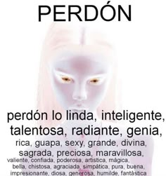 the poster for perdon's show is shown in white and has an image of a