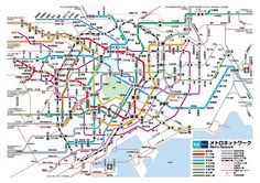 the tokyo subway map is shown in color