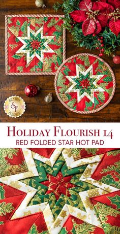 Folded Star Trivet, Folded Star Hot Pad Pattern Free, Quilted Hot Pads Patterns Free, Folded Star Potholder, Folded Stars, Quilted Hot Pads, Quilted Potholder Pattern, Hot Pads Tutorial