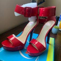 Brand New Red High Heels Red High Heels, Strap Heels, Open Toe, Shoes Women Heels, Shoes Heels, High Heels, Womens Sizes, Brand New, Women Shoes