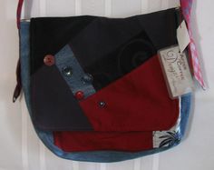 Messenger Bag made from Upcycled Pants and by AftrCoffeeDesign, $54.00 Upcycled Pants, Backpacks