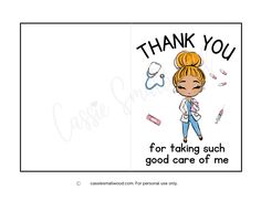 Medical staff thank you card free printable pdf