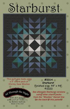 the starburst quilt pattern is featured in this book