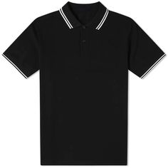 Men's Polo Shirt Tipped Pique Black - Soft and comfortable polo shirt for casual wear or formal wear. - The twin-striped collar and cuffs reflect the classic polo shirt style. Product Details: -100% Cotton -2 Button -Pique Fabric -Twin Tipped -Fits true to size -Imported Classic Short Sleeve Polo Shirt With Striped Cuffs, Classic Polo T-shirt With Striped Collar, Classic Polo Shirt With Contrast Stripes, Black Polo Shirt With Striped Collar, Classic Tops With Polo Collar And Striped Cuffs, Classic Top With Polo Collar And Striped Cuffs, Classic Tops With Striped Cuffs And Polo Collar, Black Cotton Polo Shirt With Striped Collar, Classic Polo Shirt With Striped Johnny Collar