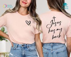 Jesus Has My Back Shirt, Jesus Sweatshirt, Christian Shirt, Bible Verse Shirt, Religious Shirt, Christian Merch, Inspirational Shirt 💫Welcome to Eunoia Shirts- your ultimate destination for unique and stylish apparel!💫 💫Whether you're shopping for yourself or looking for the perfect gift for a loved one, Eunoia Shirts is your one-stop destination for stylish apparel that makes a statement. Browse our collection today and add a touch of personality to your wardrobe! 🛍️Check our Size Charts! ? Cute Shirt Ideas, Christian Tshirt Design, Christian Merch, Jesus Sweatshirts, Bible Verse Shirt, Christian Stuff, Back Shirt, Jesus Tshirts