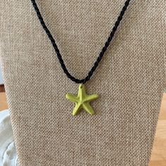 Adjustable Green Starfish Jewelry, Clay Inspo, Clay Bead Necklace, Clay Pendants, Silver Clay, Starfish Pendant, Starfish Necklace, Sea Star, Cute Clay