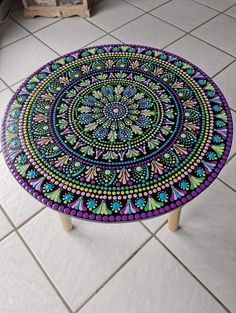 a round table with an intricate design on it