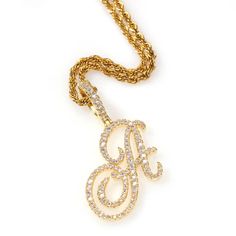 This luxe Cursive Initial Necklace is set with dazzling pave CZ diamonds for the ultimate bling. Bold, shiny, and super stylized, you'll love this iced-out look that's sure to make a statement. Love No Matter What, Diamond Initial Necklace, Customizable Jewelry, Pocket Books, Letter Pendant Necklace, Initial Necklace Gold, Letter Pendants, Timeless Jewelry, Initial Pendant