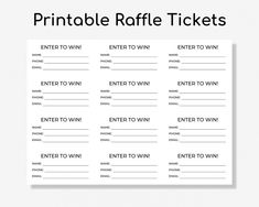 printable raffle tickets with the words enter to win