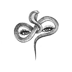 a drawing of a snake with long eyelashes