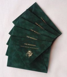 Dark Green Wedding, Bridesmaid Dresses Under 100, Emerald Green Weddings, Green Wedding Invitations, Emerald Wedding, Future Wedding Plans, Wedding Envelopes, Wedding Invitations Diy