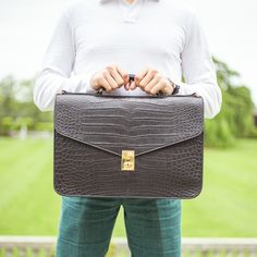 Alligator Lock Briefcase | Frank Clegg Leatherworks Frank Clegg, 30 Years, Alligator