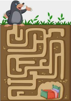 a maze game with a penguin on the top and an animal in the bottom corner