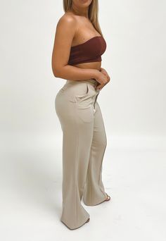 The only trousers you'll ever need! Elevate your professional wardrobe with our mid-waisted wide leg trousers. Designed to snatch that waist and flaunt those curves. These pants are the fashion-forward meaning of "I mean business”. Featuring stretched woven material with pockets, mid waist, and a wide leg fit. Also come in colors: Black and Brown Model height 5'2 wearing size Medium Woven, 95% Polyester 5% Spandex Read Blog ⇢ 5 reasons women should have trousers in their wardrobe. Professional Wardrobe, Pocket Detail, Wide Leg Trousers, Model Height, Trousers Women, The Struts, Black And Brown, Fashion Forward, Wide Leg