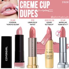 Mac Creme Cup, Blush Mac, Best Mac Lipstick, Mac Cosmetics Lipstick, Lipstick For Fair Skin, Lipstick Designs, Makeup Swatches, Makeup Obsession