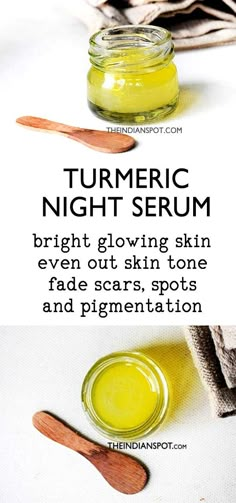 Bright Glowing Skin, Turmeric Recipes, Clear Glowing Skin, Diy Kosmetik, Night Serum, Natural Beauty Tips, Even Out Skin Tone, Diy Beauty, Beauty Care