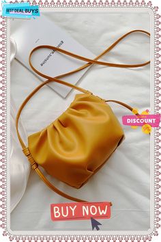 Cloud Dumpling Pouch Crossbody Bag Trendy Soft Leather Pouch Shoulder Bag, Trendy Hobo Bag With Mobile Phone Pouch, Trendy Fall Pouch Shoulder Bag, Trendy Fall Shoulder Bag Pouch, Trendy Mobile Phone Pouch, Trendy Soft Leather Pouch Bucket Bag, Trendy Crossbody Pouch, Trendy Clutch Pouch With Adjustable Strap, Women's Bags By Shape