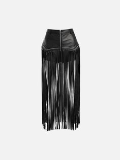 Rivet Chain Tassel Skirt - Anagoc Preppy Aesthetic Outfits, Tassel Skirt, Top Streetwear Brands, 50th Clothing, Tassel Top, Y2k Preppy, Skirt Y2k, Pu Fabric, Fringe Skirt