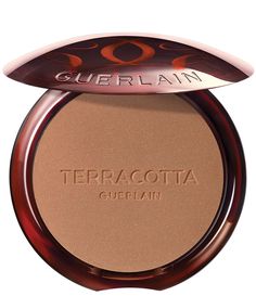 The legendary Terracotta Bronzing Powder with 96% naturally-derived ingredients creates a seamless true-to-skin bronzed glow in one step.Silky&#x2C; light&#x2C; and easy to blend&#x2C; this second-skin bronzer is enriched with hydrating ingredients for a long-lasting comfortable&#x2C; finish and sunkissed perfection on skin.The award-winning bronzing powder comes in versatile&#x2C; transfer-resistant shades designed to beautif Guerlain Terracotta, Guerlain Makeup, Highlighter Powder, Moroccan Argan Oil, Glow Foundation, Makeup Idea, Expensive Taste, Bronzing Powder, Cool Makeup