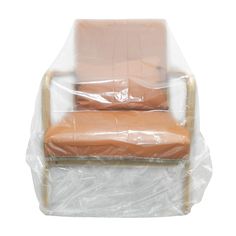 a chair that is wrapped in plastic