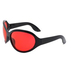 Frame Material: Plastic  Lens Material: PC  Frame Width: 148mm  Lens Width: 73mm  Lens Height: 51mm  Bridge Width: 19mm  Temple Length: 108mm  100% UVA & UVB Protection  One size fits most Red Glass Sunglasses With Uv Protection, Red Sunglasses With Uva Protection, Red Plastic Sunglasses With Uva Protection, Modern Red Plastic Sunglasses, Red Polarized Polycarbonate Sunglasses, Red Polycarbonate Sunglasses With Uva Protection, Red Anti-reflective Sunglasses For Party, Modern Red Shield Sunglasses For Beach, Red Party Sunglasses With Uva Protection