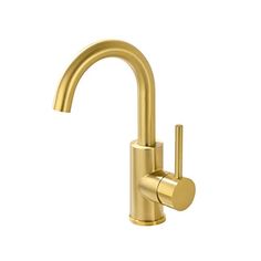 a gold faucet with two handles