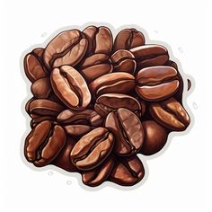 highly detailed digital image coffee bean sticker Coffee Bean Art, Coffee Shop Logo Design, Vinyl Art Paint, Funny Laptop Stickers, Diy Phone Case Design, Coffee Icon, Coffee Tattoos, Coffee Shop Logo, Coffee Drawing