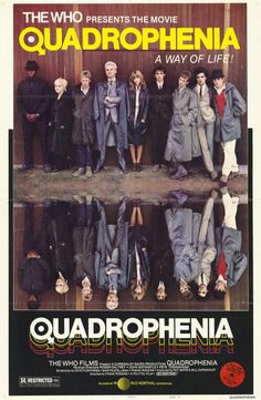 the quadrophenia movie poster is displayed in front of a wood paneled wall