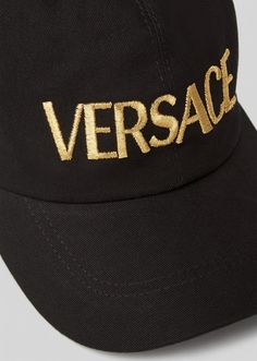 Versace Embroidered Logo Cap for Women | US Online Store Baseball Drills, Designer Bucket Hats, Versace Women, Versace Home, Hats And Caps, Designer Hats, Men's Hats, Versace Men, Bucket Hats