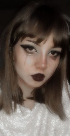 Indie Horror Makeup, Black Tears Makeup Halloween, Goth Bride Makeup, Sleep Deprived Makeup, Messed Up Makeup, Heartbreak Makeup, Uncanny Valley Makeup, Ghostly Makeup, Dead Girl Makeup