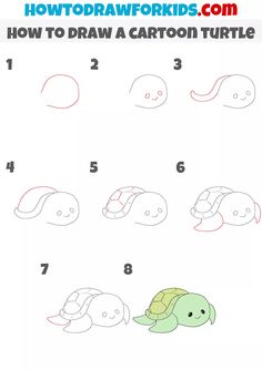 How To Draw A Sea Turtle, How To Draw A Turtle, Turtle Easy Drawing, Easy Turtle Drawing, Turtle Outline, Sea Turtle Drawing, Turtle Crafts, Cartoon Turtle, Turtle Drawing