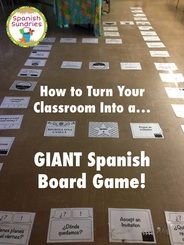 the spanish board game is on display in a classroom