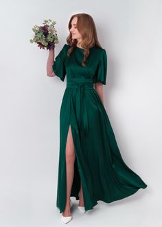 Formal Wedding Guest Dress Long, Dark Green Silk Dress, Background Hp, Event Dresses Classy, Green Wedding Guest Dresses, Olive Green Bridesmaid Dresses