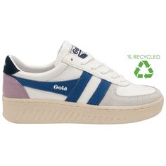 Buy Gola womens Grandslam Trident sneakers in white/sapphire at gola. White Sapphire, Shop Womens, The Trend, New Season, Colour Palette, Capsule Wardrobe, Casual Looks, Color Pop, Baskets