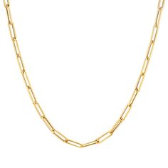 Our 14K gold Paper Clip Chain necklace is this years hottest chain! Bold and trendy but light enough to make the look wearable. This chain is made from solid 14K gold, like all of our jewelry - never vermeil or plated. However, the links are machined into hollow links to create a 14K gold paper clip chain that is also affordable and light enough to layer. The clasp and links allow for adjustable lengths. Whether you layer up or wear it solo, you are sure to make a bold statement with this popula Floating Diamond Ring, Paper Clip Chain Necklace, Diamond Drop Necklace, Popular Necklaces, Bezel Necklace, Engraved Bracelet, Gold Paper, Bar Bracelets, Evil Eye Bracelet