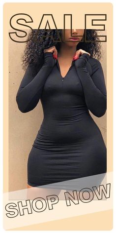 Fashion High Sleeve Finger Cover Black Dress-DY1905058-3 Cover Black, Dress Black, Black Fashion, Black Dress, Bodycon Dress, Shop Now, Dresses, Quick Saves, Clothes