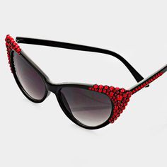 New Austrian Crystal Cat Eye Sunglasses Style No : [232347] Sg750-2-Bk-Lsiam-6"W Color : Red, Black Size : 6" W, 2" L Polycarbonate Uv Protection Lenses Crystal Bubbly Cat Eye Uv Protection Sunglasses Red Cat Eye Sunglasses With Uv Protection For Party, Red Cat Eye Sunglasses With Gradient Lenses For Party, Red Cat Eye Sunglasses For Party, Red Tinted Sunglasses For Party, Trendy Red Sunglasses For Evening, Chic Red Sunglasses For Party, Red Sunglasses With Uv Protection For Party, Red Sunglasses For Summer Formal Events, Red Sunglasses For Formal Summer Events