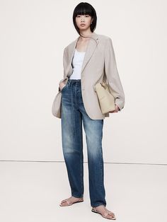 High-Rise Rigid Bow Jean | Banana Republic Bow Jeans, Belt Bow, Regenerative Farming, Jeans Shoes, Blazer Jeans, Banana Republic Jeans, Petite Shorts, Fashion Deals, Jeans Women