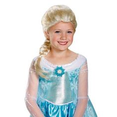 One pair of Disney Frozen Elsa Child Wig. For ages+4. Licensed wig from the hit Disney movie Frozen. By Disguise. For more fun, pair it with our: Disney Frozen Princess Elsa Tiara Disney Frozen Princess Elsa Shoes SHIPPING INFORMATION:We stock all the items we offer allowing us to ship quickly. We will process and ship your order as quickly as possible (typically 1-3 business days). We ship out of Alabama and most orders will arrive to their US destination in 3-5 business days AFTER they ship; h Fun Wigs, Frozen Halloween Costumes, Elsa Halloween, Elsa Halloween Costume, Elsa Braid, Elsa Wig, Film Frozen, Costume Disney, Elsa Costume