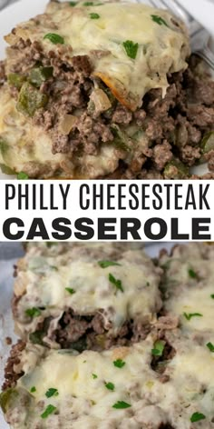 this is an image of phily cheese steak casserole