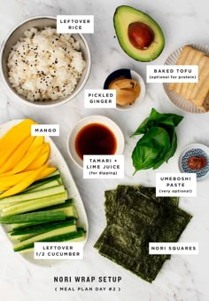 Cucumber Mango Nori Wraps with spicy mayo make a healthy and light weeknight dinner. Just like sushi, but without the work of rolling. | Love and Lemons #mealprep #healthyrecipes #mango #sushi Veg Sushi Rolls, Nori Wraps Vegan, Sushi With Mango, Seaweed Recipes Wraps, Mango Sushi Roll, Nori Wraps Recipes, Japanese Diet Meal Plan, Seaweed Wraps Recipes, Microbiotic Diet