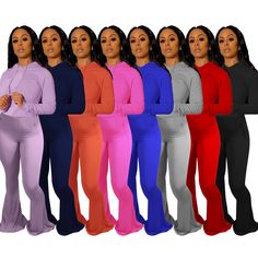 Women's High Elastic Hoodie Slim Flared Pants Sport Suit Red Tracksuit For Fall Loungewear, Red Casual Tracksuit For Fall, Red Tracksuit For Loungewear In Fall, Casual Red Tracksuit For Fall, Red Long Sleeve Tracksuit For Loungewear, Winter Hooded Stretch Sets, Winter Stretch Hooded Sets, Casual Red Long Sleeve Tracksuit, Red Stretch Casual Tracksuit