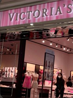 a store front with mannequins and clothes on display in the window for victoria's secret