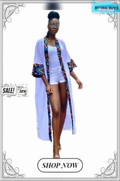 Summer Women's Dress African Printed Cardigan Outerwear Summer Patchwork Cardigan, Casual Fitted Open Front Kimono, Long Patchwork Summer Outerwear, Summer Long Patchwork Outerwear, Fitted Long Sleeve Kimono For Summer, Fitted Long Sleeve Summer Kimono, Fitted Long Casual Kimono, White Long Summer Outerwear, Fitted White Kimono For Spring